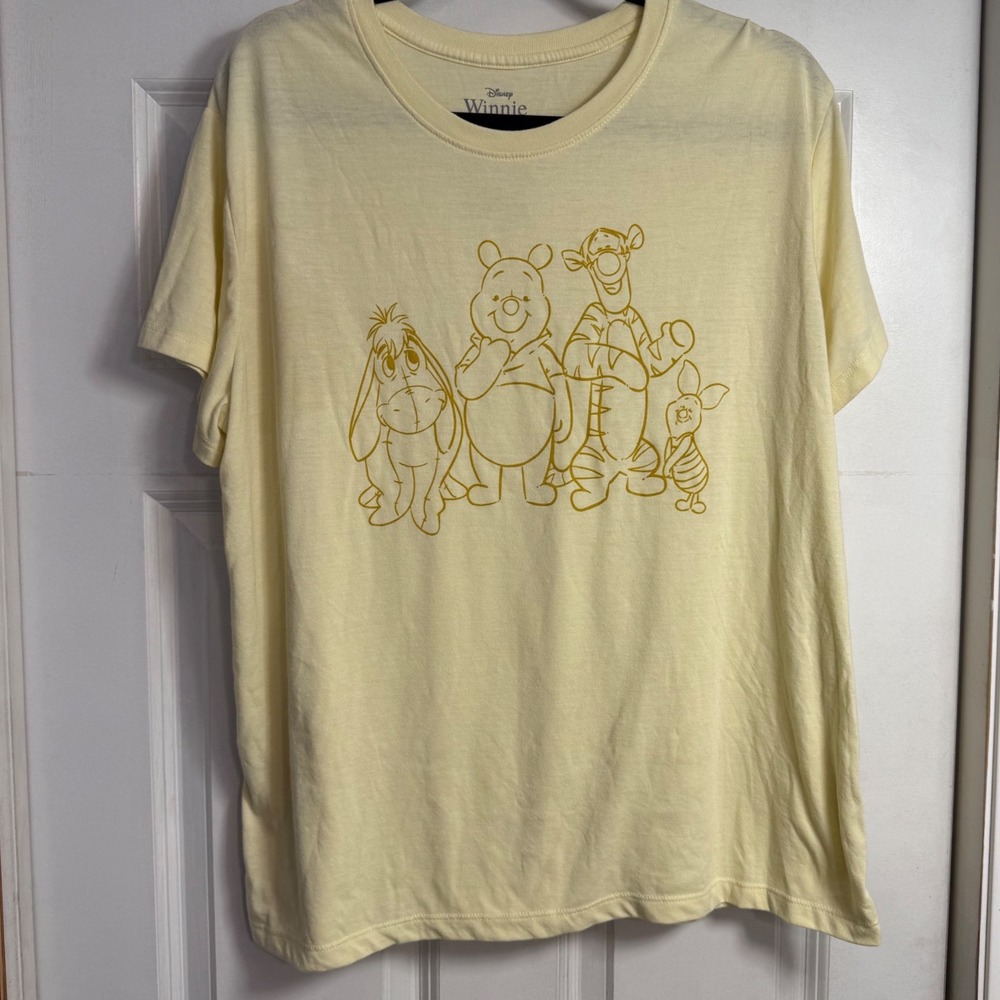Disney Winnie the Pooh Tigger Eeyore Piglet Graphic T-Shirt Yellow XXL RN77272